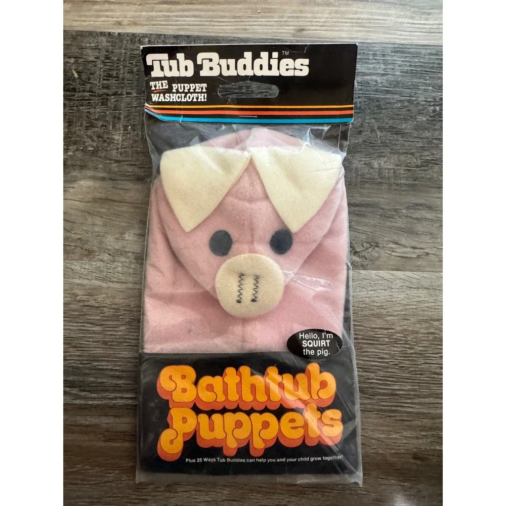 Vintage Sealed 1982 TUB BUDDIES Baby Einstein Puppet PIG Made In USA